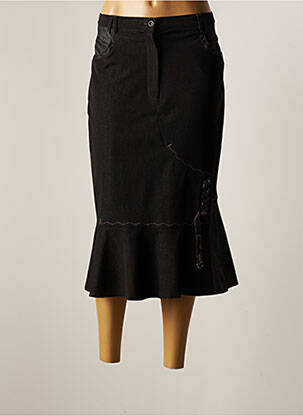 Jupe mi-longue taille normale gris CHRISTINE LAURE femme