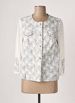 Veste casual col rond gris POUPEE CHIC femme