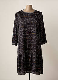 Robe mi-longue manches 3/4 manches 3/4 noir DIVAS femme