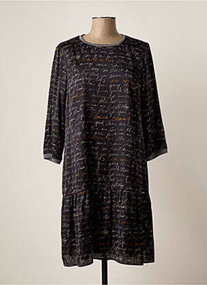 Robe mi-longue manches 3/4 manches 3/4 noir DIVAS femme