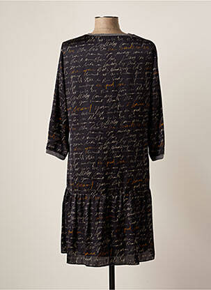 Robe mi-longue manches 3/4 manches 3/4 noir DIVAS femme