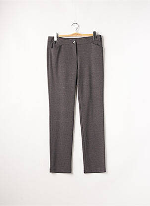 Pantalon droit stretch taille normale gris O.K.S femme