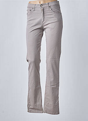 Pantalon droit tissage popeline taille normale gris DESGASTE femme