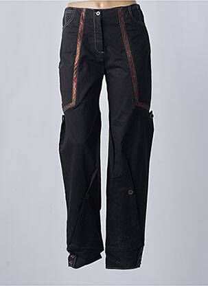 Pantalon large fermeture zippée sous rabat boutonné taille normale noir BASKERVILLE & ME femme