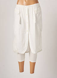 Pantacourt taille élastique taille normale blanc FILLE DES SABLES femme