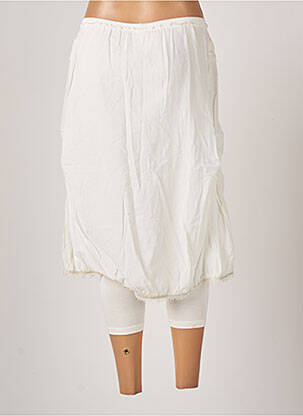 Pantacourt taille élastique taille normale blanc FILLE DES SABLES femme