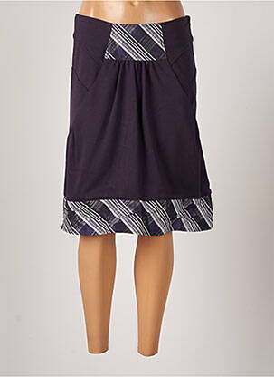 Jupe mi-longue fermeture zip latéral violet O.K.S femme