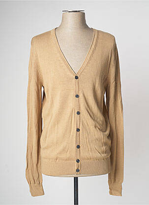Gilet manches longues col v beige DEVRED homme