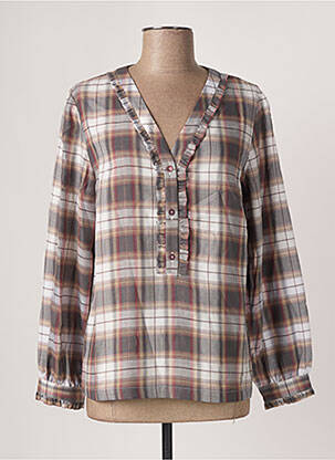 Blouse poignets boutonnés avec fente manches longues gris LE PETIT BAIGNEUR femme