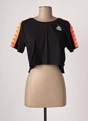 Top tissage jersey manches courtes noir KAPPA femme