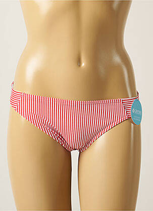 Bas de maillot de bain imprimé rayures culotte rouge OLYMPIA femme