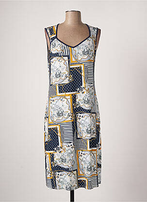 Robe mi-longue sans manche sans manche bleu BARANDI femme