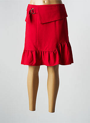 Jupe mi-longue coupe évasée rouge SYMBIOSE femme