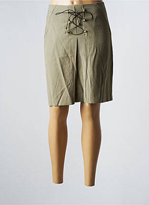Jupe mi-longue taille à pinces vert SINEQUANONE femme