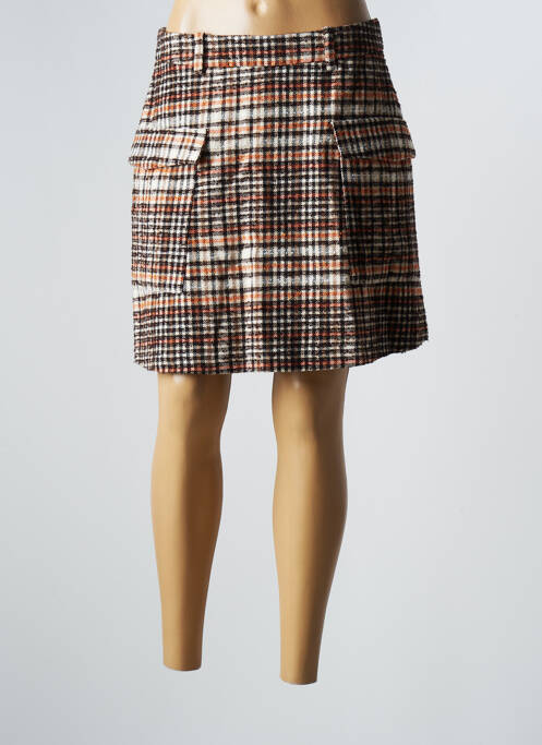 Jupe courte poches marron SYMBIOSE femme