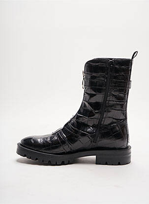 Bottines/boots tissage satiné talon plat jusqu'à 3cm noir ALPE femme