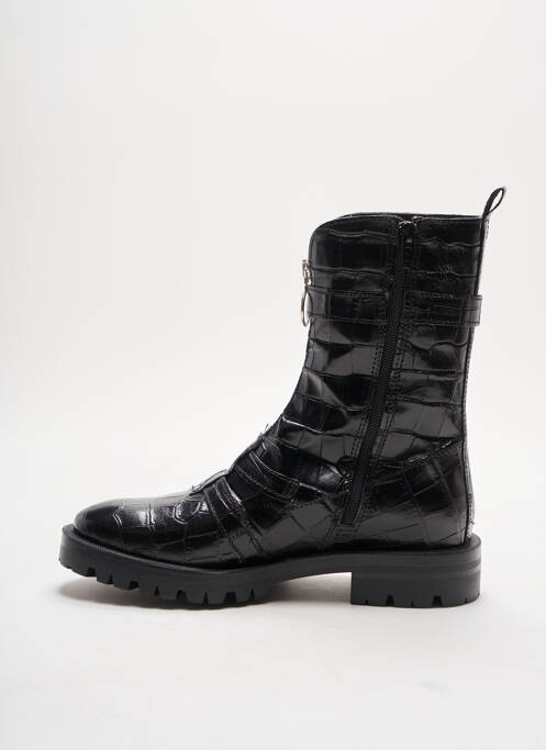 Bottines/boots tissage satiné talon plat jusqu'à 3cm noir ALPE femme