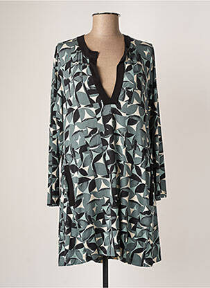 Robe courte coupe évasée manches longues bleu MASAI femme