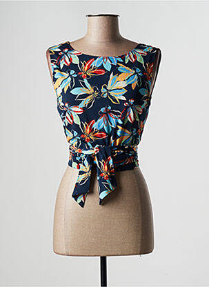 Top stretch sans manche bleu MD'M femme