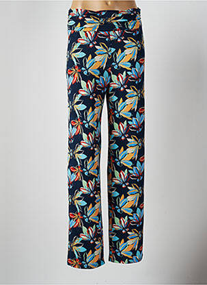 Pantalon large fermeture zip latéral taille normale bleu MD'M femme