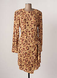 Robe courte manches longues manches longues beige YAYA femme