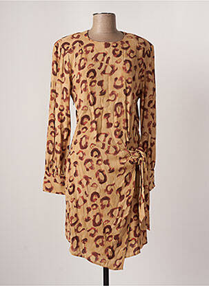 Robe courte manches longues manches longues beige YAYA femme