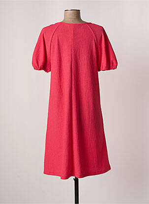 Robe mi-longue tissage crêpe manches courtes rouge GARCIA femme