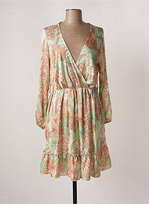 Robe courte manches longues manches longues vert J S MILLENIUM femme
