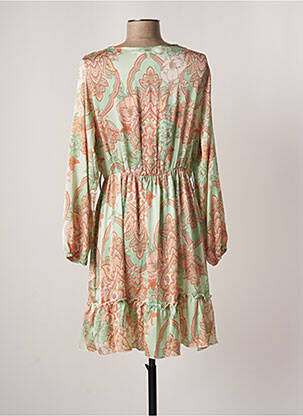 Robe courte coupe fluide manches longues vert JS MILLENIUM femme