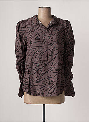 Blouse tissage popeline manches longues noir NÜ femme
