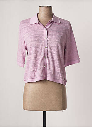 Gilet manches courtes fermeture boutonnée sur le devant violet GARCIA femme