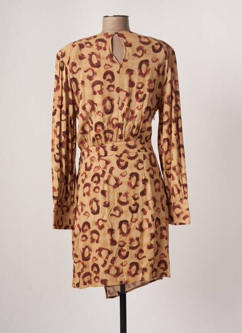 Robe courte manches longues manches longues beige YAYA femme