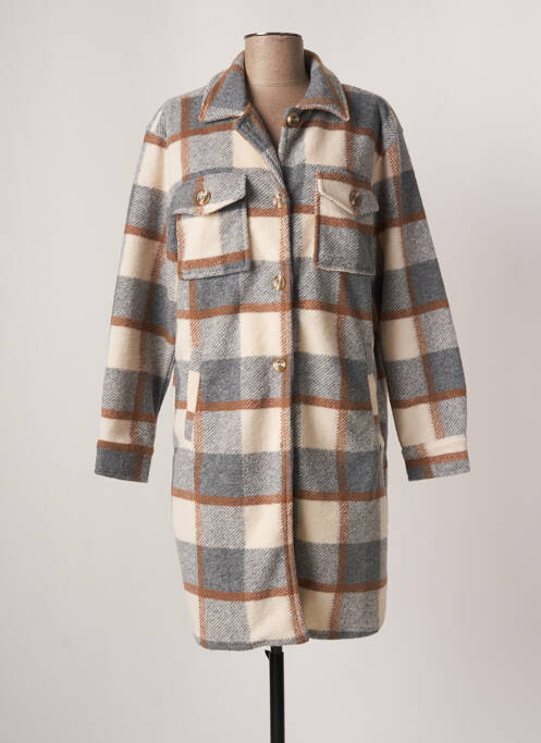 Manteau long coupe droite sans capuche gris GARCIA femme