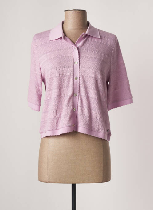 Gilet manches courtes fermeture boutonnée sur le devant violet GARCIA femme