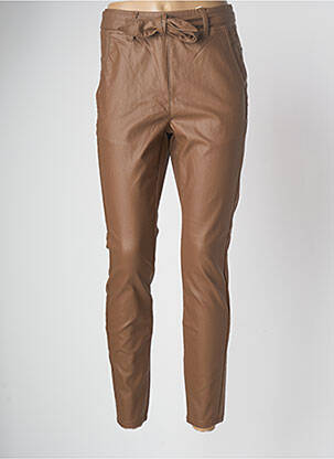 Pantalon slim taille élastique taille haute marron CREAM femme