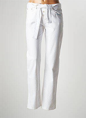 Jeans coupe droite taille normale taille normale blanc BSB femme