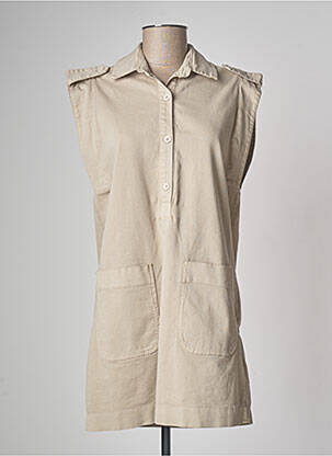 Robe courte manches courtes manches courtes beige PAKO LITTO femme