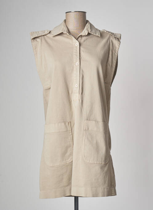 Robe courte manches courtes manches courtes beige PAKO LITTO femme