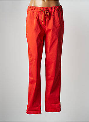 Pantalon chino broderie galons latéraux taille haute orange PAKO LITTO femme