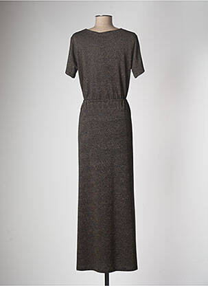 Robe longue manches courtes manches courtes noir PIECES femme