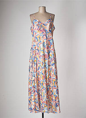 Robe longue imprimé fantaisie fines bretelles bleu MOLLY BRACKEN femme