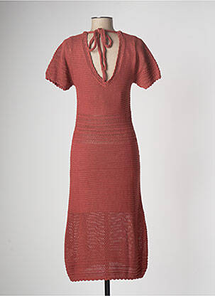 Robe mi-longue manches courtes manches courtes orange ARTLOVE femme