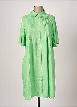 Robe mi-longue coupe fluide manches courtes vert Y.A.S femme