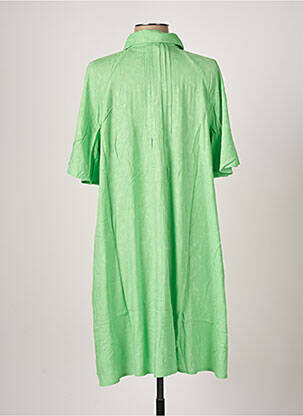 Robe mi-longue coupe fluide manches courtes vert Y.A.S femme