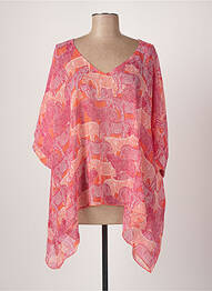 Top coupe fluide manches courtes rose MOLLY BRACKEN femme