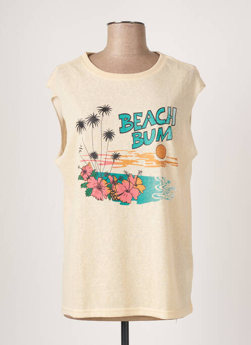 Top stretch sans manche beige LILI SIDONIO femme