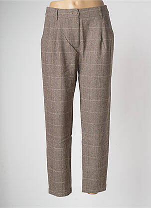 Pantalon chino fermeture zippée sous rabat boutonné taille normale marron MOLLY BRACKEN femme