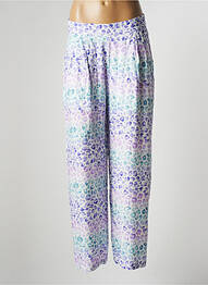 Pantalon large tissage popeline taille haute violet LILI SIDONIO femme