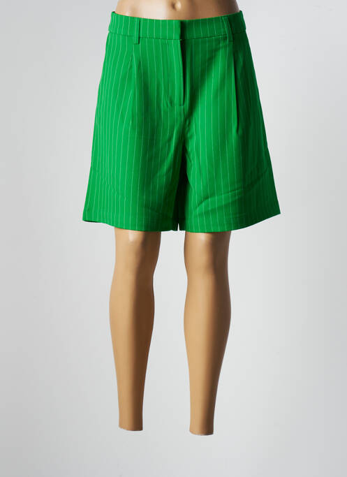 Short fermeture zippée sous rabat avec crochet taille haute vert Y.A.S femme
