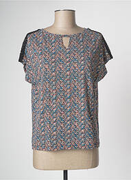 Top stretch manches courtes bleu TRAMONTANA femme